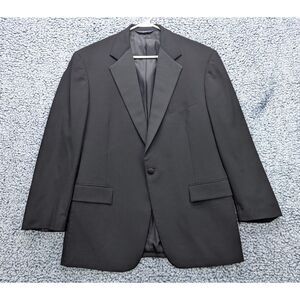 Vintage Polo Ralph Lauren 100% Wool Blazer USA Made Size 42R Single Button Black